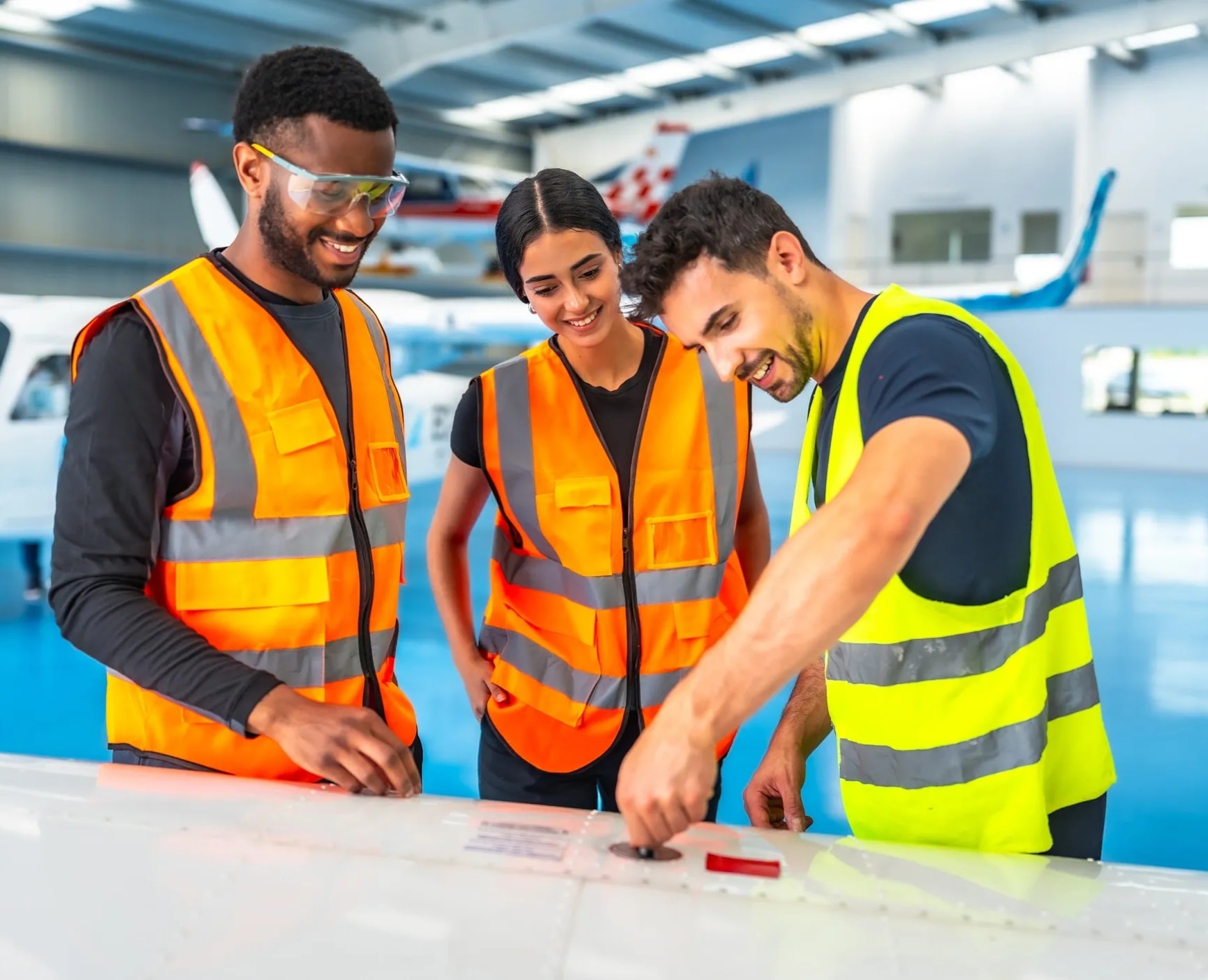 Aviation students training